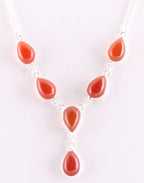 Zilveren ketting met carneool afbeelding 1