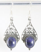 Lange opengewerkte zilveren oorbellen met lapis lazuli afbeelding 1