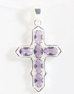 Zilveren kruishanger met amethist afbeelding 1