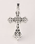 Fijne bewerkte zilveren kruishanger afbeelding 1