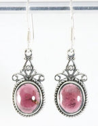 Bewerkte zilveren oorbellen met granaat afbeelding 1