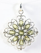 Opengewerkte zilveren hanger met citrien afbeelding 1