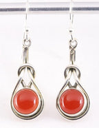 Zilveren oorbellen met carneool afbeelding 1