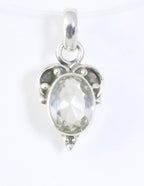 Fijne bewerkte zilveren hanger met bergkristal afbeelding 1
