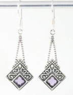 Bewerkte zilveren oorbellen met amethist afbeelding 1