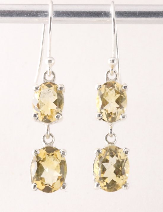 Zilveren oorbellen met citrien afbeelding 1
