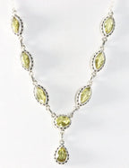 Bewerkte zilveren ketting met citrien afbeelding 1