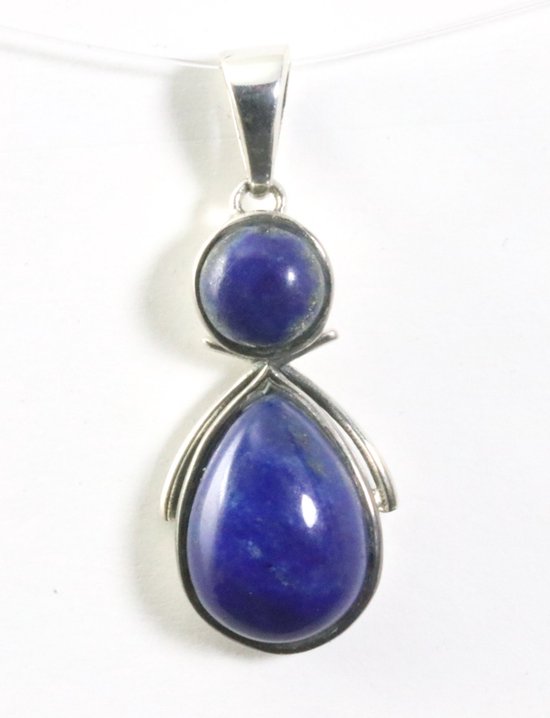 Zilveren hanger met lapis lazuli afbeelding 1