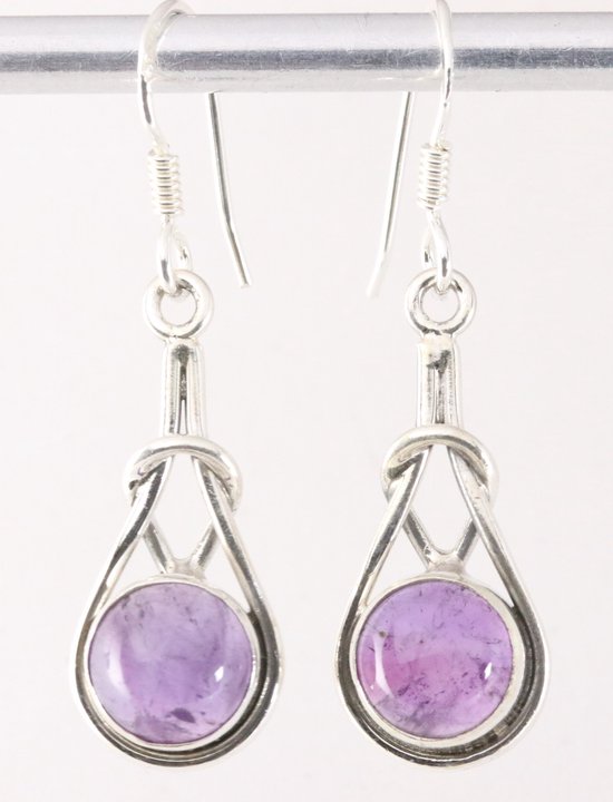 Zilveren oorbellen met amethist afbeelding 1