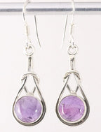 Zilveren oorbellen met amethist afbeelding 1