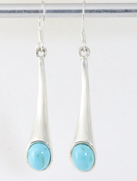 Zilveren oorbellen met turkoois afbeelding 1