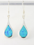 Druppelvormige zilveren oorbellen met Australische opaal afbeelding 1