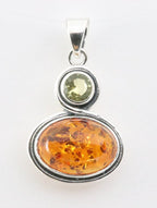 Zilveren hanger met amber en citrien afbeelding 1