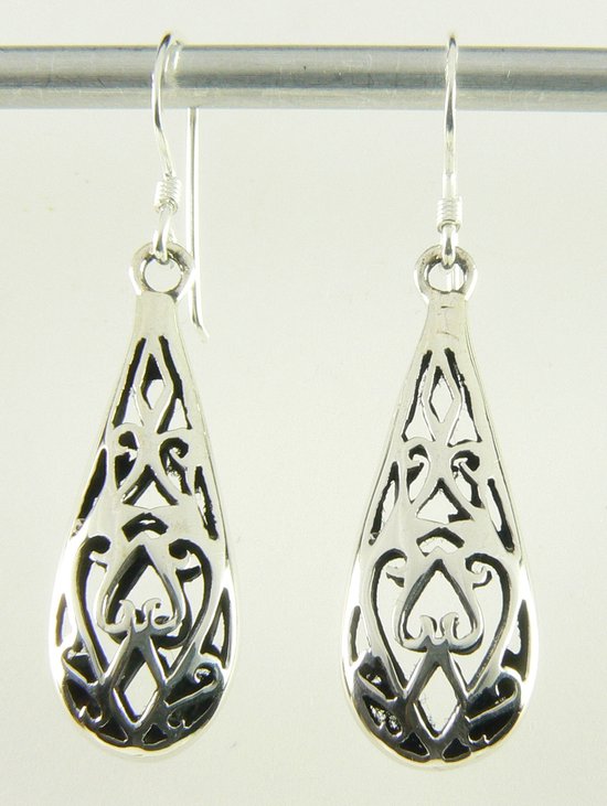 Opengewerkte zilveren oorbellen afbeelding 1