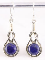 Zilveren oorbellen met lapis lazuli afbeelding 1