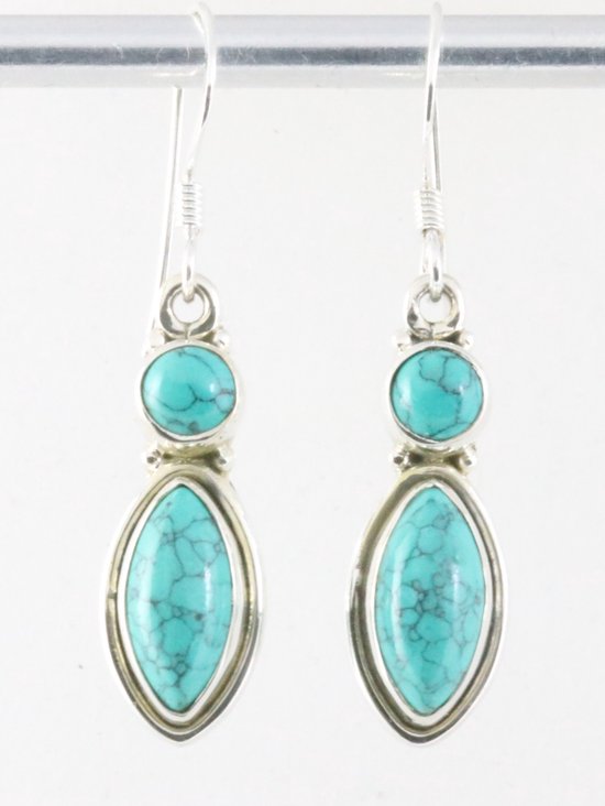 Zilveren oorbellen met turkoois afbeelding 1