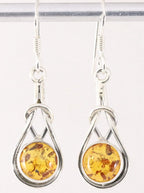 Zilveren oorbellen met amber afbeelding 1