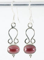 Fijne opengewerkte zilveren oorbellen met granaat afbeelding 1