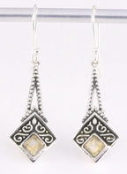 Bewerkte zilveren oorbellen met citrien afbeelding 1