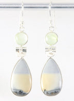 Zilveren oorbellen met malinga jaspis en prehniet afbeelding 1