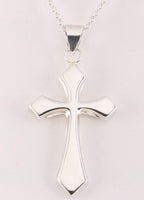 Hoogglans zilveren kruishanger aan ketting afbeelding 5
