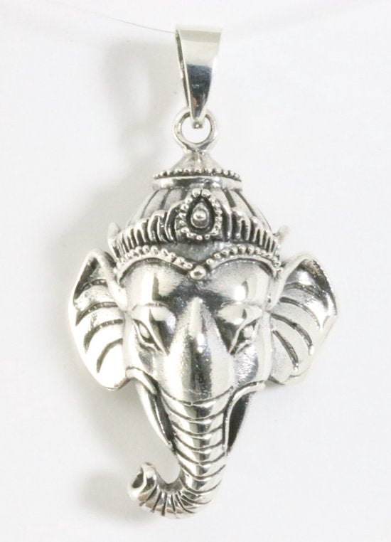 Grote zilveren Ganesha hanger afbeelding 1