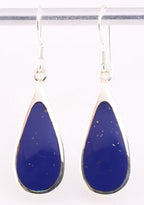 Grote druppelvormige zilveren oorbellen met lapis lazuli afbeelding 1