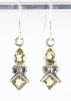 Fijne zilveren oorbellen met citrien afbeelding 1