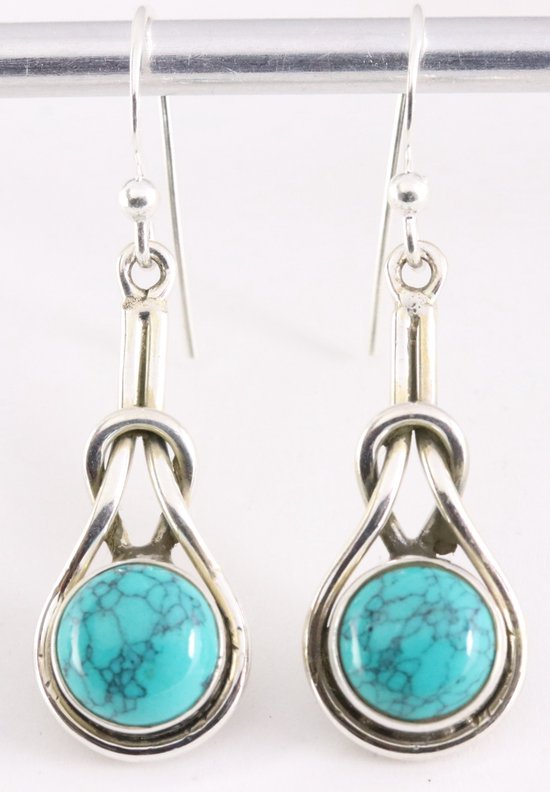 Zilveren oorbellen met turkoois afbeelding 1
