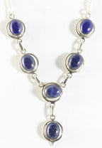 Zilveren ketting met lapis lazuli afbeelding 1