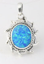 Bewerkte zilveren hanger met Australische opaal afbeelding 1