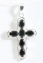 Zilveren kruishanger met onyx afbeelding 1