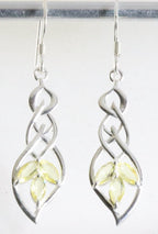 Opengewerkte zilveren oorbellen met citrien afbeelding 1