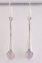 Zilveren oorbellen met rozenkwarts afbeelding 1