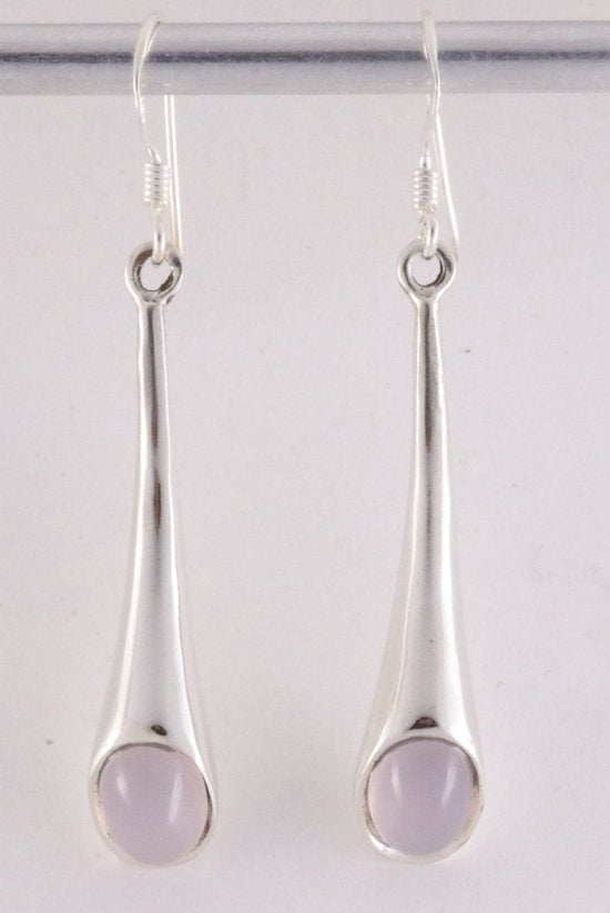 Zilveren oorbellen met rozenkwarts afbeelding 1