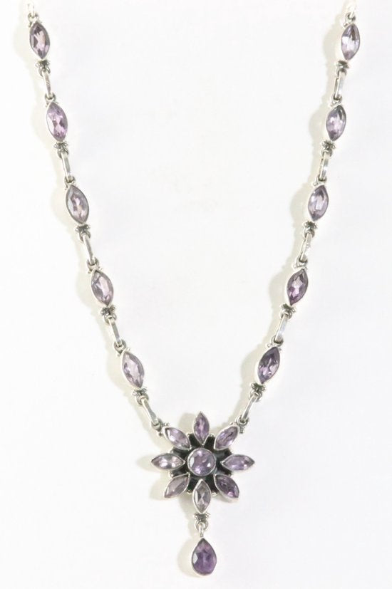 Zilveren collier met amethist afbeelding 1