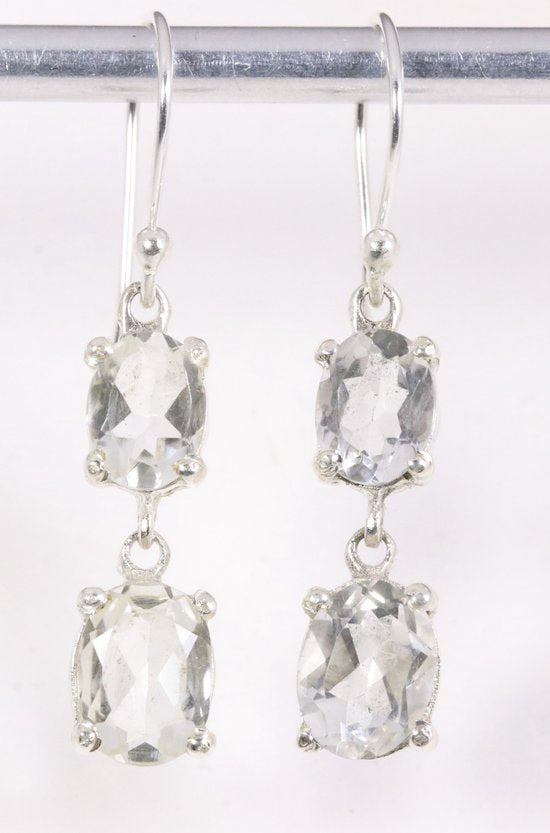 Zilveren oorbellen met bergkristal afbeelding 1