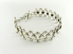 30180 Zilveren armband met kruisschakels