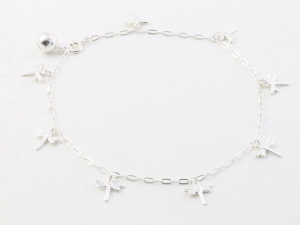 61282 Fijne zilveren enkelband met libelles