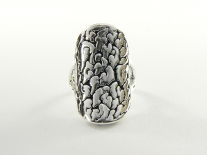 20443 Bewerkte zilveren elektroform ring