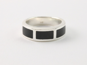 21974 Zilveren ring met onyx