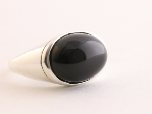 22161 Zilveren ring met onyx 