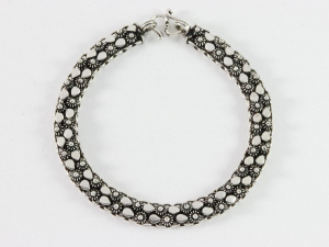 31084 Fijn bewerkte zilveren schakelarmband - 18.5 cm