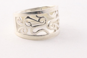 22928 Opengewerkte zilveren ring