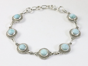 32644 Bewerkte zilveren armband met larimar