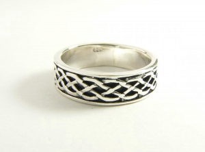 21269 Zilveren ring met kruiskabelgravering