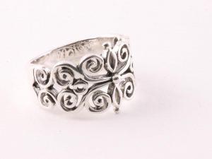22797 Opengewerkte zilveren ring
