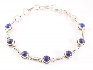 32011 Fijne zilveren armband met lapis lazuli