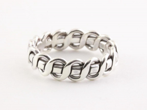 22980 Zilveren kabelpatroon ring