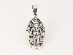40924 Opengewerkte zilveren Ganesha hanger  